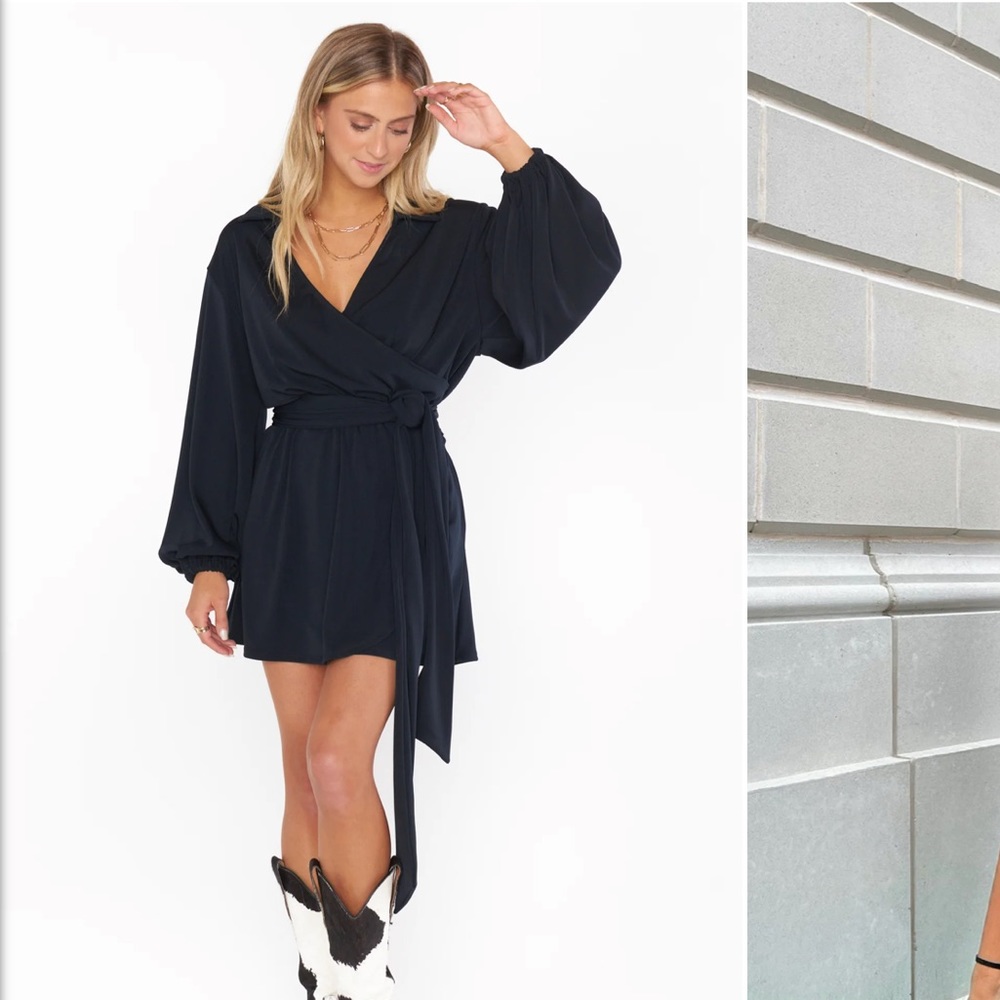 Show Me Your MuMu - Chloe Collared Dress - black slinky stretch